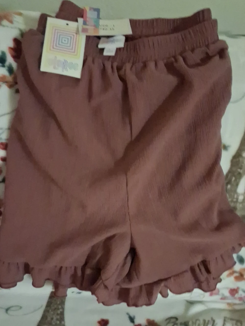 LuLaRoe Jude  Ruffle-Hem Elastic Waist Shorts
